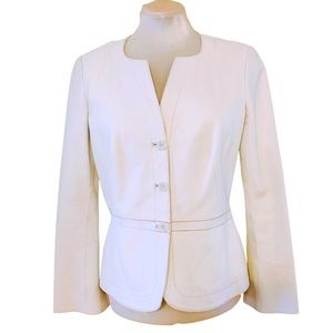 DANIER Leather Jacket Blazer Large white